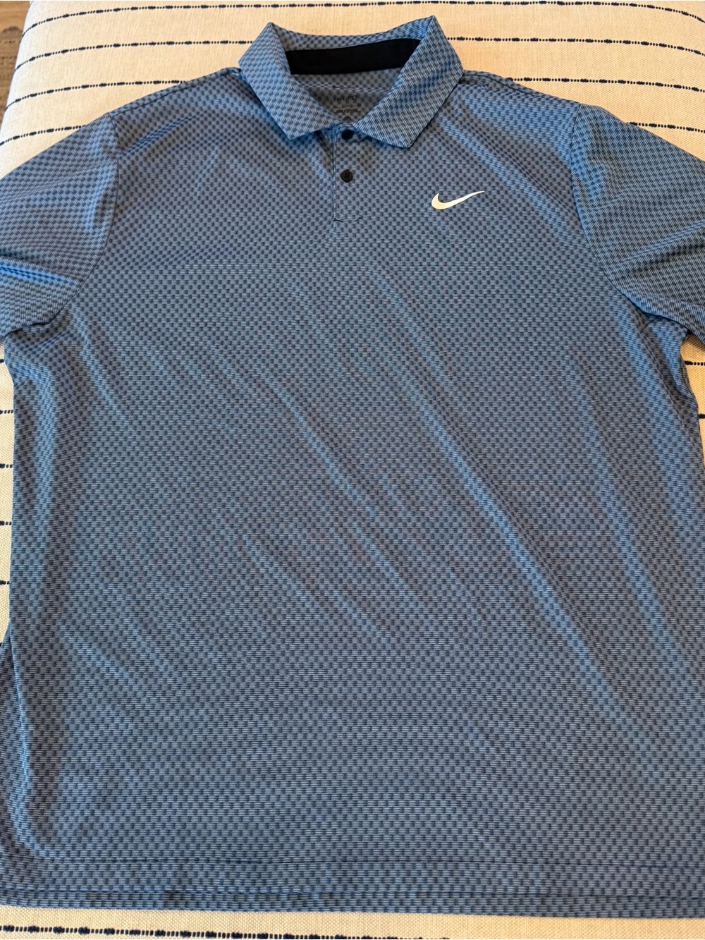 Nike Light Blue Patterned Dri-FIT Polo